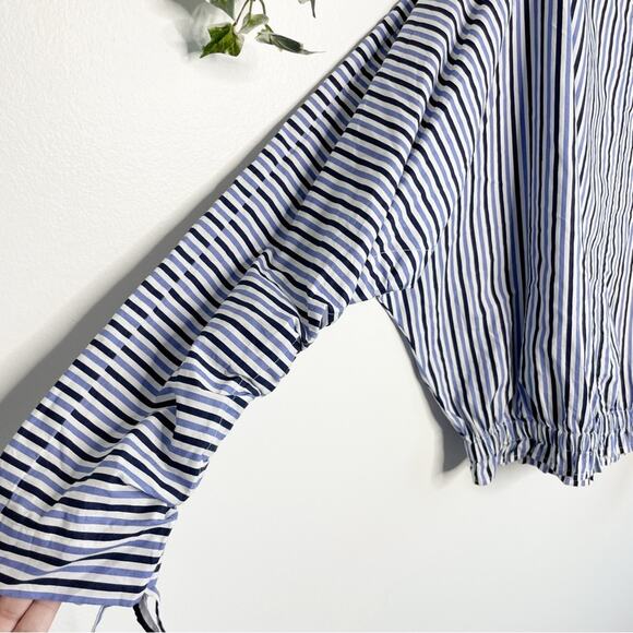 SCOTCH & SODA Boat Neck Blue Striped Blouse Size Small - Picture 3 of 7